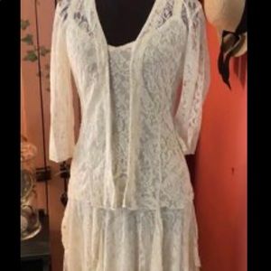 NWT SOLE’ Beaded Stretch Lace Dress & Jacket Sz S